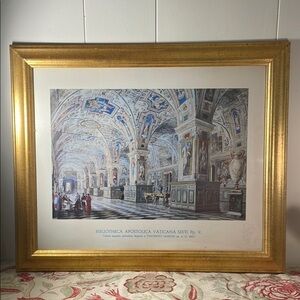 Bibliotheca Apostolica Vatican’s Sixti Gold Framed Vatican Library Art Print